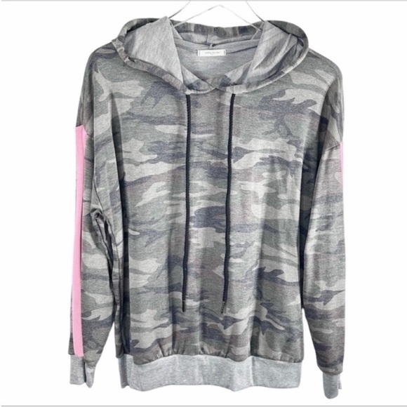 12PM BY MON AMI camo hoodie top M - Picture 5 of 9